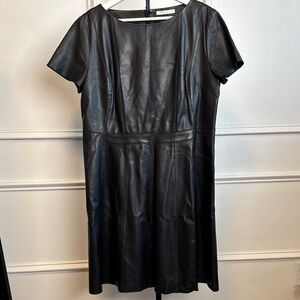 Boss Hugo Boss leather black dress sz 12